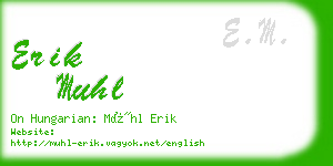 erik muhl business card